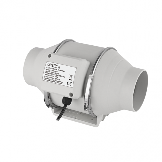 DEXPRO 4 INCH INLINE FAN C/W TIMER IPX4 310 M3/HR