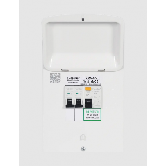 FUSEBOX GARAGE UNIT 63A 30MA RCD C/W 6A & 16A MCB'S
