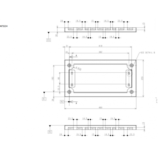 FUSEBOX 24P SURFACE SPACER MOUNTING FRAME (FITS F3022M)