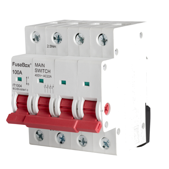 FUSEBOX 100A AC22A MAIN SWITCH 4POLE