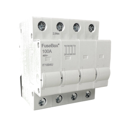 FUSEBOX 100A 4 POLE CONNECTOR DIN RAIL MOUNTED