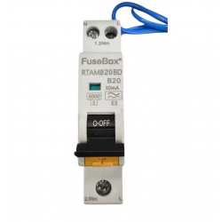 FUSEBOX BI-DIRECTIONAL 20A B CURVE MINI RCBO TYPE A 30mA 6kA 2 POLE
