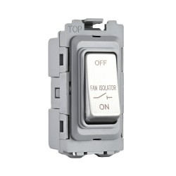 Saxby Grid 10A Fan Isolator Grid Module - Brushed Steel