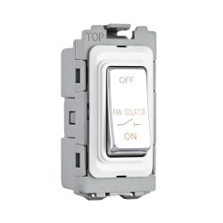 Saxby Grid 10A Fan Isolator Grid Module - Polished Chrome