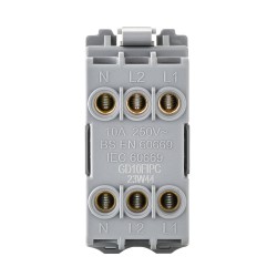 Saxby Grid 10A Fan Isolator Grid Module - Brushed Steel