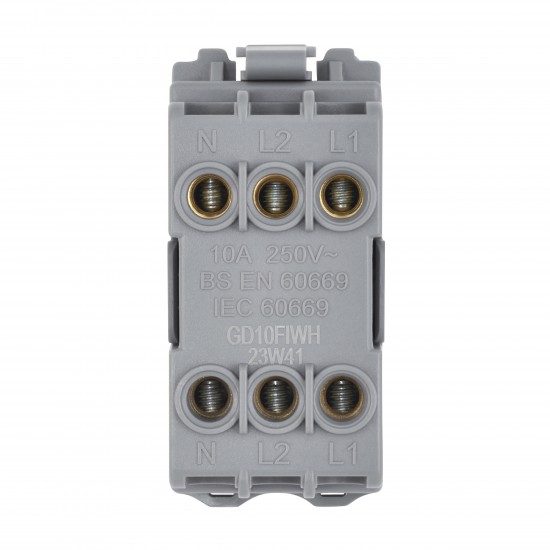Saxby Grid 10A Fan Isolator Grid Module - White