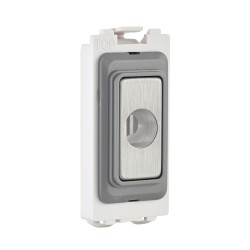 Saxby Grid 13A Flex Outlet Module - Brushed Steel