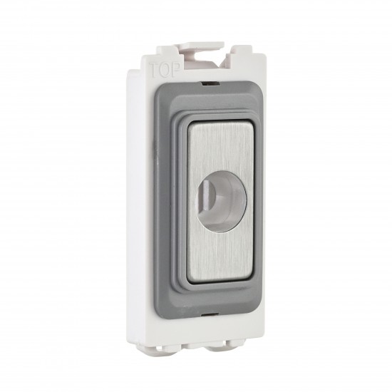 Saxby Grid 13A Flex Outlet Module - Brushed Steel