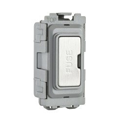 Saxby Grid 13A Fuse Holder Module - Brushed Steel