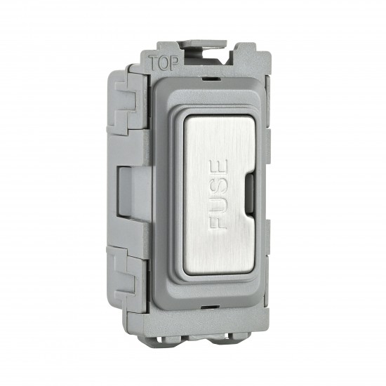 Saxby Grid 13A Fuse Holder Module - Brushed Steel
