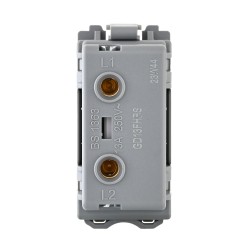Saxby Grid 13A Fuse Holder Module - Brushed Steel