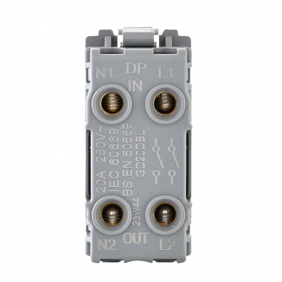 Saxby Grid 20A DP 2-Way Grid Switch Module - Matt Black