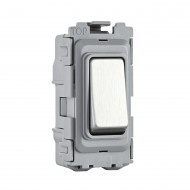Saxby Grid 20A DP 2-Way Grid Switch Module - Brushed Steel