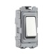 Saxby Grid 20A DP 2-Way Grid Switch Module - Brushed Steel