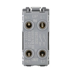 Saxby Grid 20A DP 2-Way Grid Switch Module - Brushed Steel