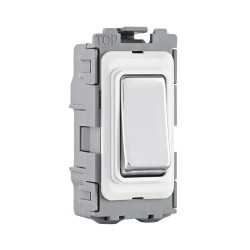 Saxby Grid 20A DP 2-Way Grid Switch Module - Polished Chrome