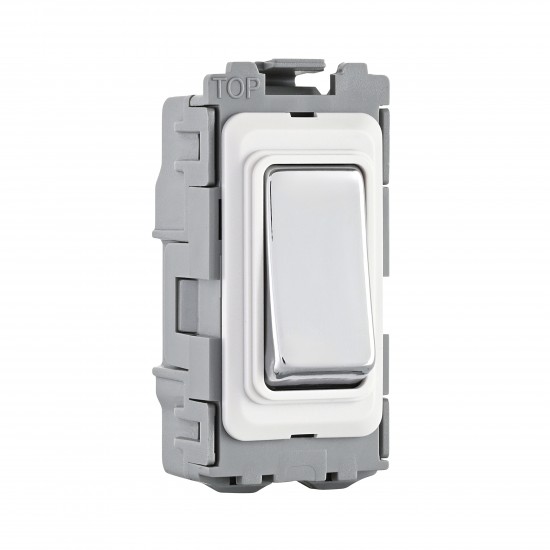 Saxby Grid 20A DP 2-Way Grid Switch Module - Polished Chrome