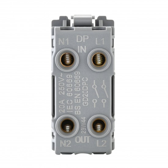 Saxby Grid 20A DP 2-Way Grid Switch Module - Polished Chrome