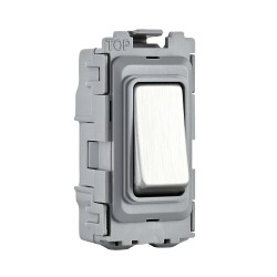 Saxby Grid 20A Intermediate Grid Switch Module - Brushed Steel