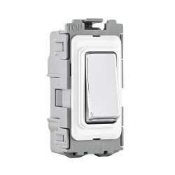 Saxby Grid 20A Intermediate Grid Switch Module - Polished Chrome