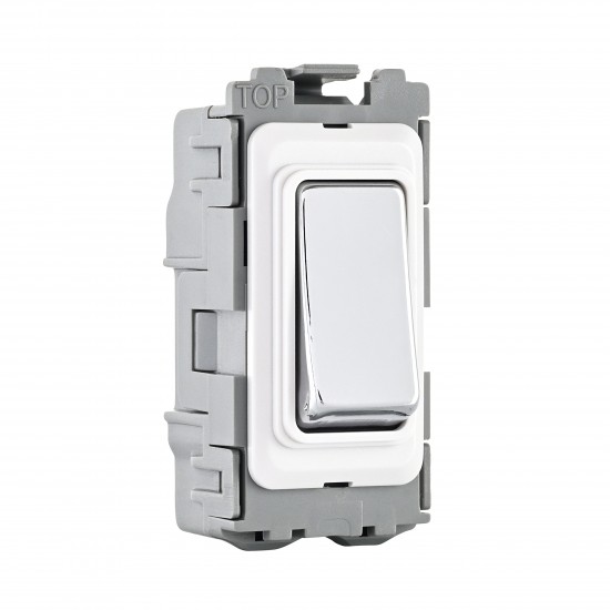 Saxby Grid 20A Intermediate Grid Switch Module - Polished Chrome
