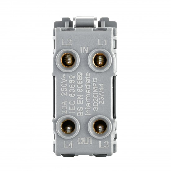 Saxby Grid 20A Intermediate Grid Switch Module - Polished Chrome