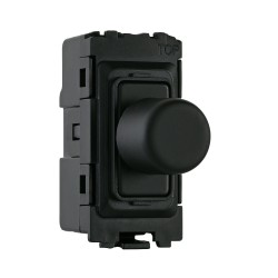 Saxby Grid 1 Gang 2-Way 100W LED Dimmer Module - Matt Black Black Insert