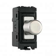 Saxby Grid 1 Gang 2-Way 100W LED Dimmer Module - Brushed Steel Black Insert