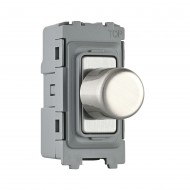 Saxby Grid 1 Gang 2-Way 100W LED Dimmer Module - Brushed Steel Grey Insert
