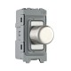 Saxby Grid 1 Gang 2-Way 100W LED Dimmer Module - Brushed Steel Grey Insert