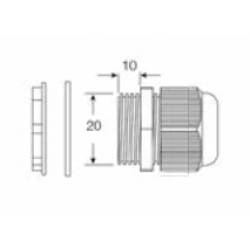 UNICRIMP 20MM BLACK NYLON TRS GLAND 8MM-12MM HOLE IP68 **PACK OF 10**