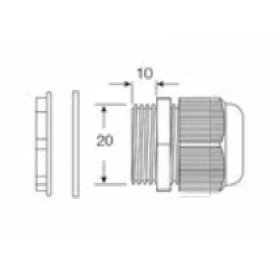 UNICRIMP 20MM WHITE NYLON TRS GLAND 8MM-12MM HOLE IP68 **PACK OF 10**