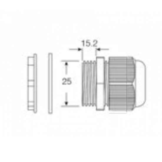 UNICRIMP 25MM WHITE NYLON TRS GLAND 13-18MM HOLE IP68 **SOLD PER 1 GLAND**