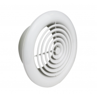 100MM CIRCULAR INTERNAL GRILLE WHITE C/W FLY SCREEN