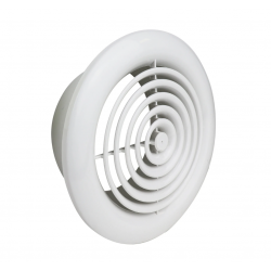 100MM CIRCULAR INTERNAL GRILLE WHITE C/W FLY SCREEN