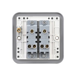 Saxby Metal Clad 10AX 2 Gang 2-Way Switch