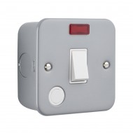 Saxby Metal Clad 20A 1G DP Switch With Neon & Flex Outlet