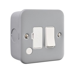 Saxby Metal Clad 13A Switched Fused Spur Unit with Flex Outlet