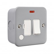 Saxby Metal Clad 13A Switched Fused Spur Unit with Flex Outlet & Neon