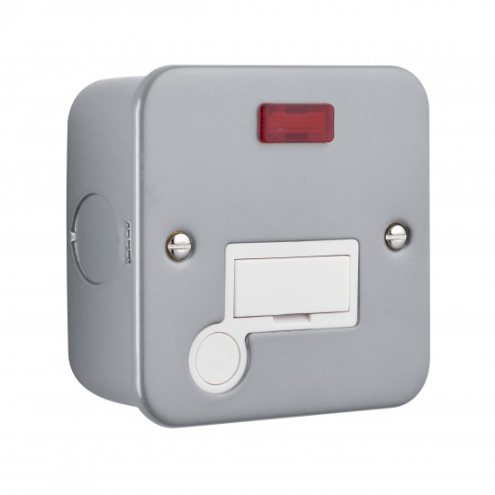 Saxby Metal Clad 13A Unswitched Fused Spur Unit with Flex Outlet & Neon