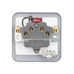 Saxby Metal Clad 13A Unswitched Fused Spur Unit with Flex Outlet & Neon