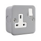 Saxby Metal Clad 13A 1 Gang Double Pole Switched Socket