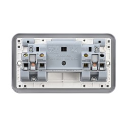 Saxby Metal Clad 13A 2 Gang Double Pole Switched Socket