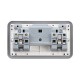 Saxby Metal Clad 13A 2 Gang Double Pole Switched Socket