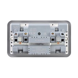 Saxby Metal Clad 13A 2 Gang Double Pole Switched Socket with 15.5W USB A+C