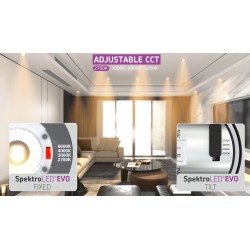 KNIGHTSBRIDGE SPEKTROLED TILT DOWNLIGHT IP65 4 X CCT DUAL WATTAGE WHITE