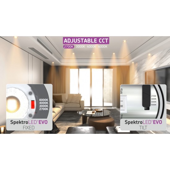 KNIGHTSBRIDGE SPEKTROLED FIXED DOWNLIGHT IP65 CCT DUAL WATTAGE