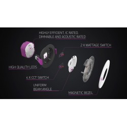 KNIGHTSBRIDGE SPEKTROLED FIXED DOWNLIGHT IP65 CCT DUAL WATTAGE