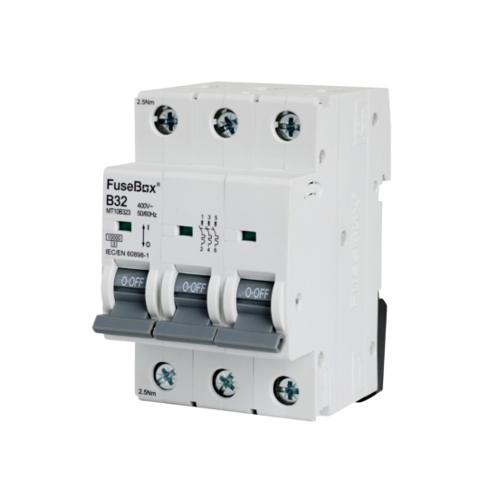 FUSEBOX 32A 10KA B TYPE 3 POLE MCB