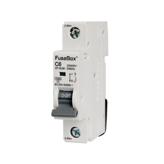 FUSEBOX 6A 10KA C TYPE 1 POLE MCB
